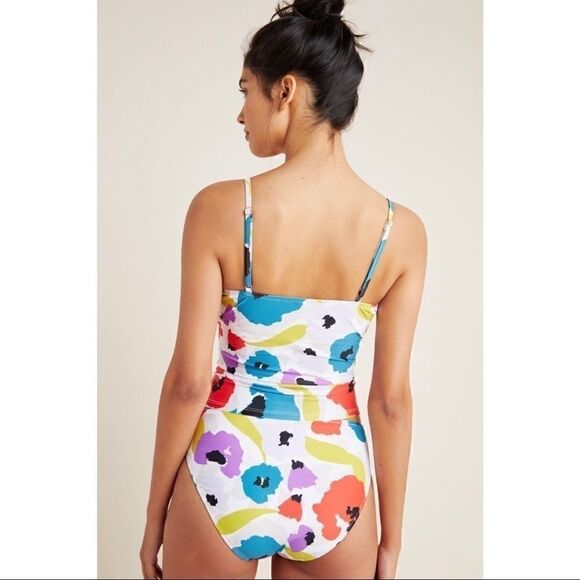 NEW Anthropologie Allihop Rainbow Floral Classic Swim Bikini Bottoms X-Small - Picture 2 of 4